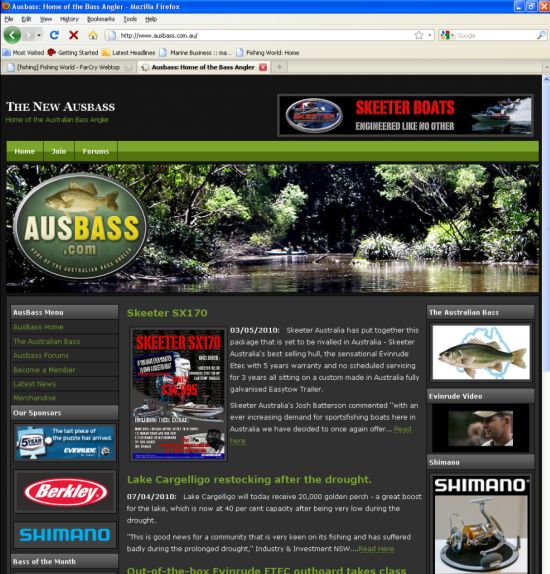 Bream and bass sites updated